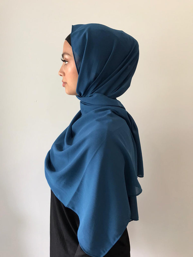 Teal Chiffon Shawl - Phyre Wear Clothing Fashion Modest Sydney Australia Hijab
