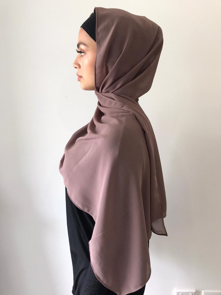 Dark Mocha Chiffon Shawl - Phyre Wear Clothing Fashion Modest Sydney Australia Hijab