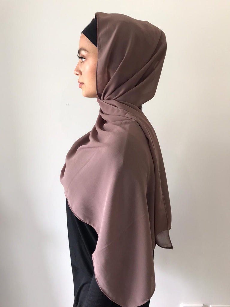 Dark Mocha Chiffon Shawl - Phyre Wear Clothing Fashion Modest Sydney Australia Hijab