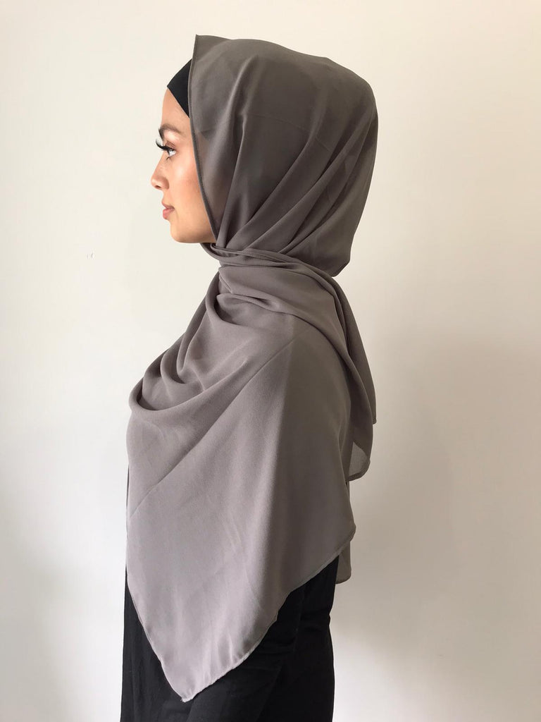 Light Charcoal Chiffon Shawl - Phyre Wear Clothing Fashion Modest Sydney Australia Hijab