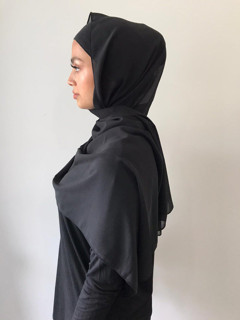 Black Chiffon Shawl - Phyre Wear Clothing Fashion Modest Sydney Australia Hijab