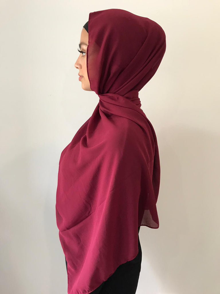 Maroon Chiffon Shawl - Phyre Wear Clothing Fashion Modest Sydney Australia Hijab