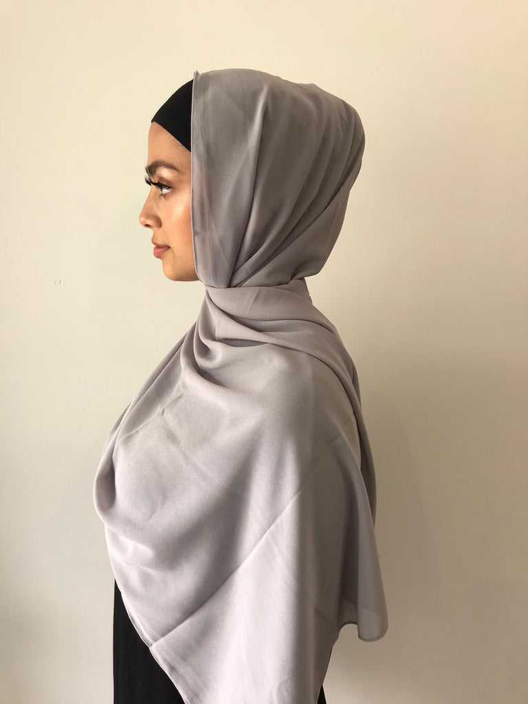 Light Grey Chiffon Shawl - Phyre Wear Clothing Fashion Modest Sydney Australia Hijab