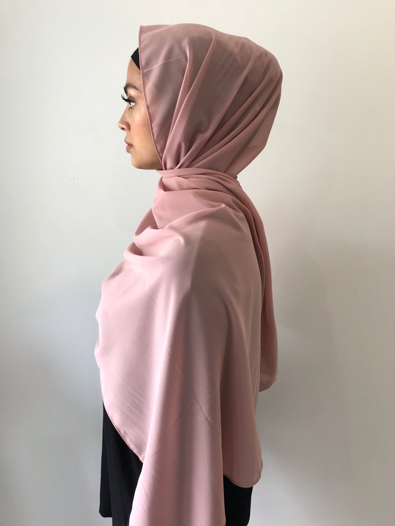 Dusty pink  Chiffon Shawl - Phyre Wear Clothing Fashion Modest Sydney Australia Hijab