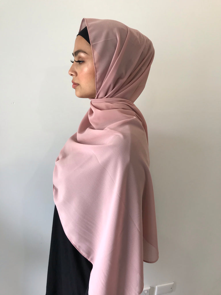 Dusty pink  Chiffon Shawl - Phyre Wear Clothing Fashion Modest Sydney Australia Hijab